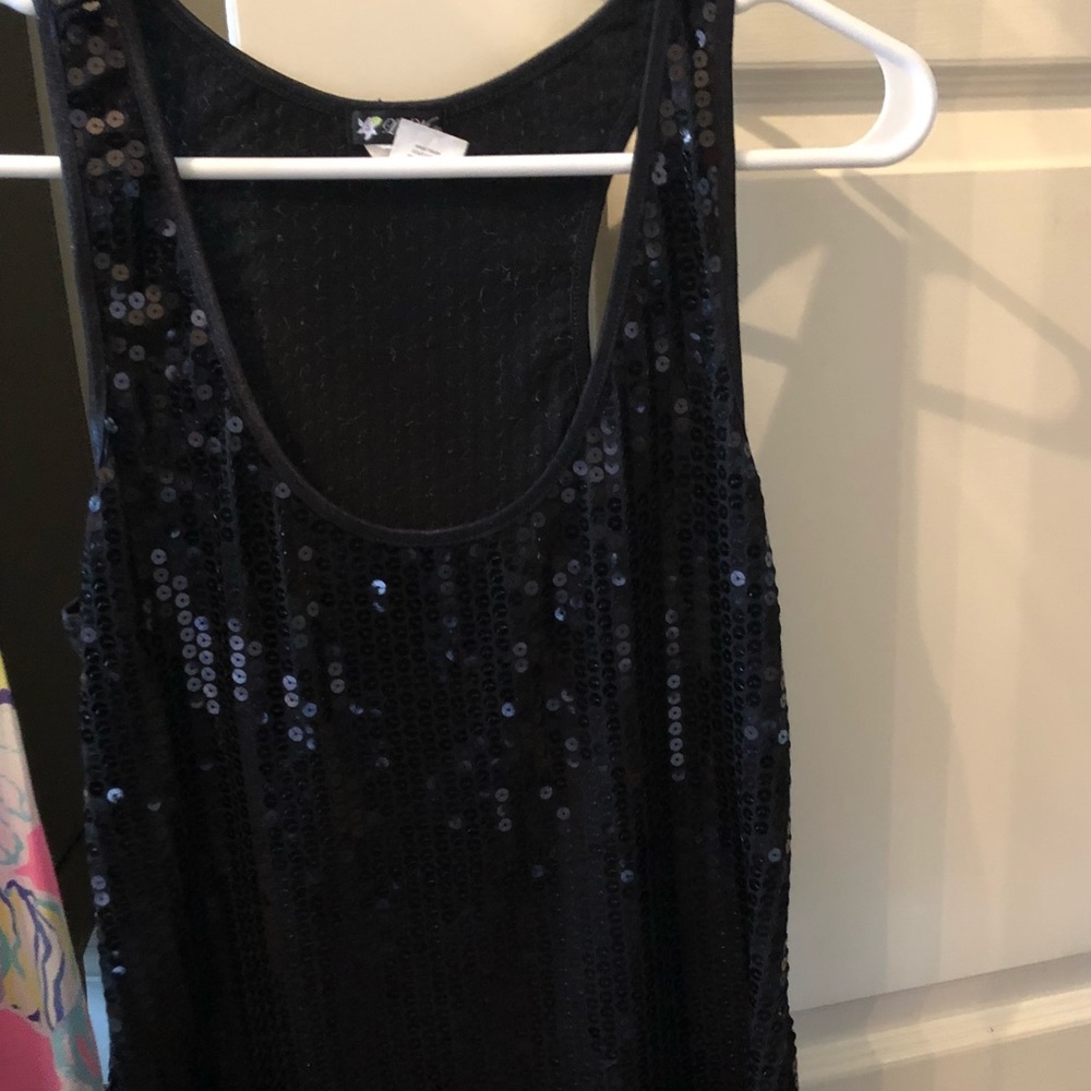 Black sequin top